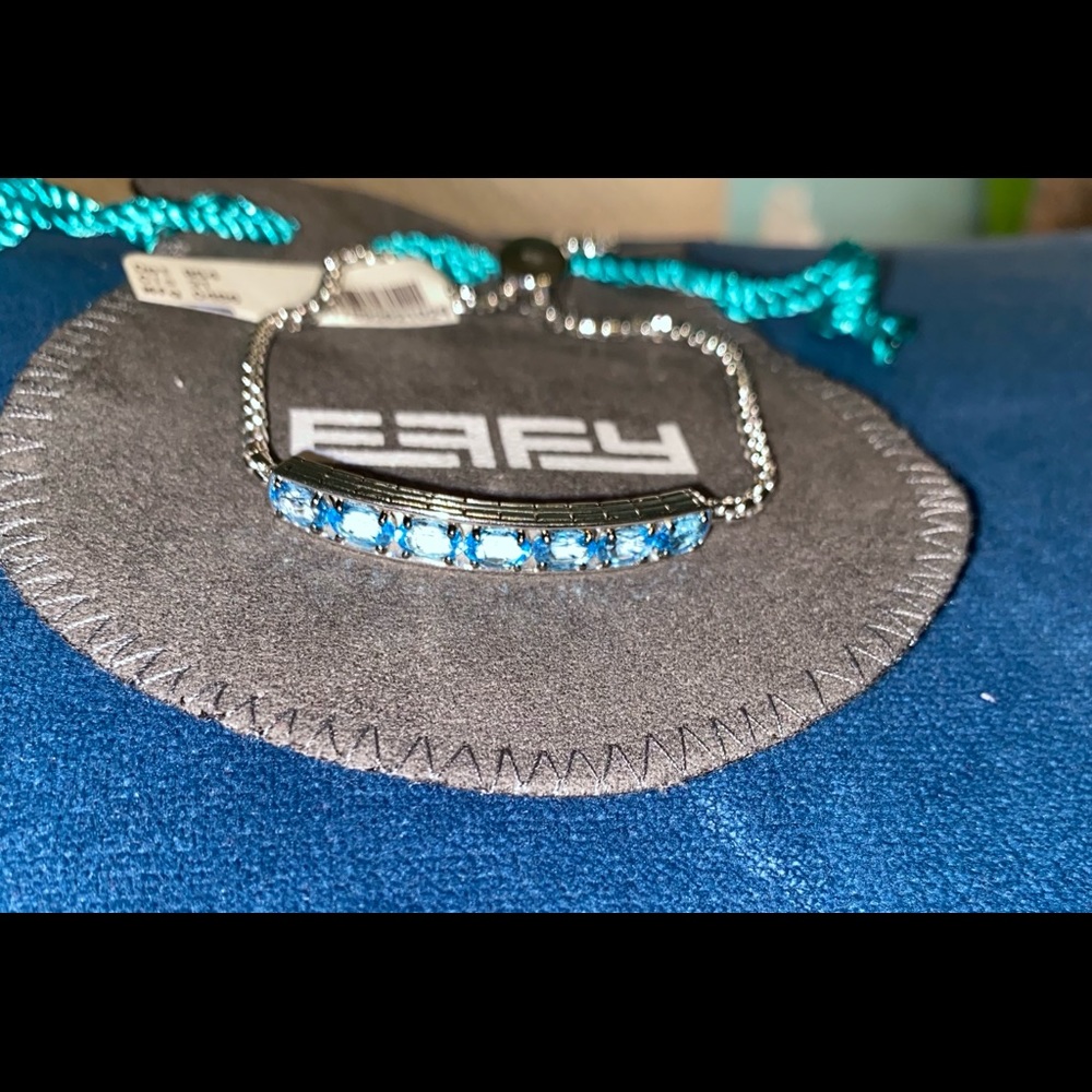 Effy blue topaz bolo bracelet - Picture 2 of 8
